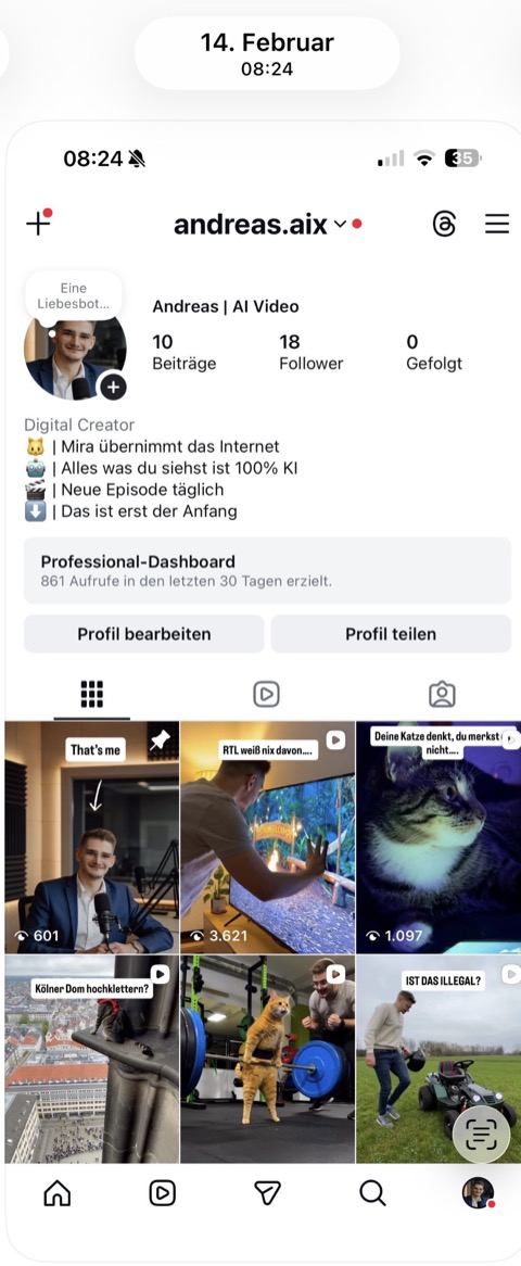 Screenshot: Der Start